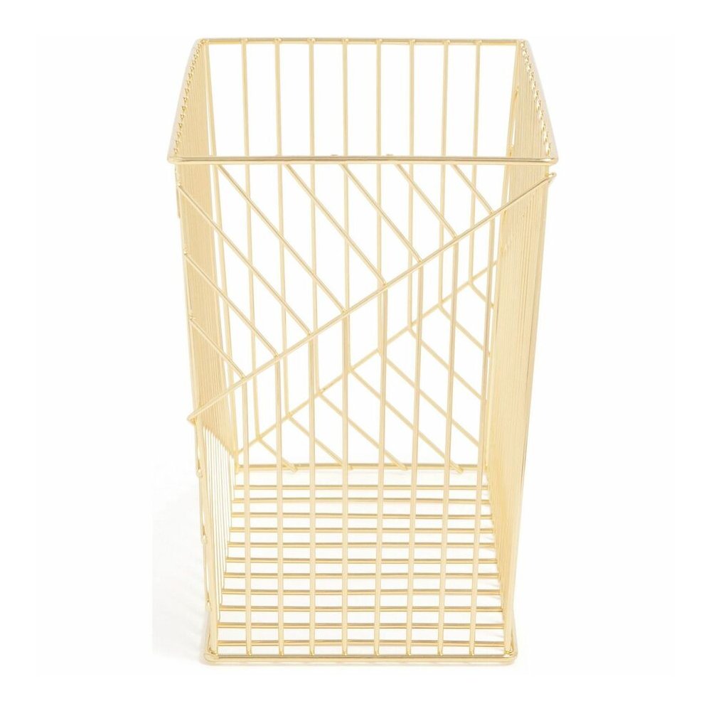 U Brands Vena Hanging File Basket - 6.80" Height x 9.50" Width x 12.40" Length - Desktop - Gold - Metal Wire - 1 Each. Picture 5