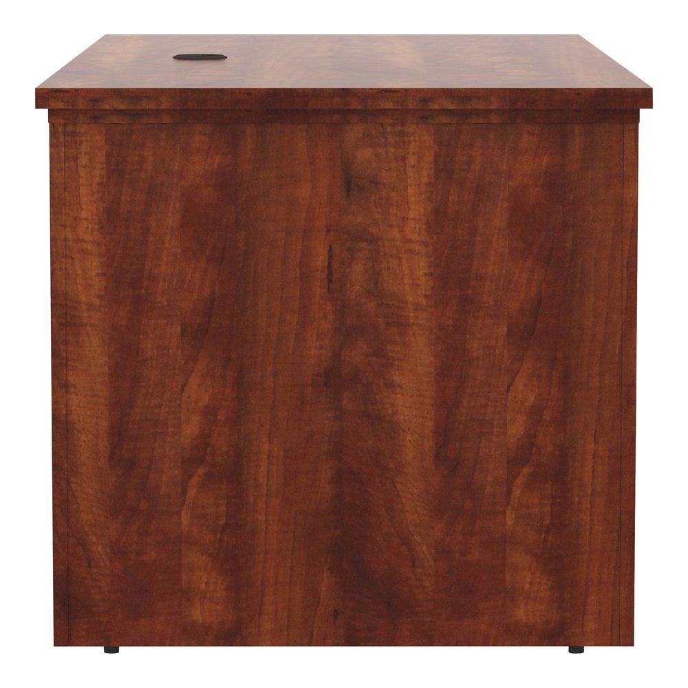 Lorell Essentials Series Sit-to-Stand Desk Shell - 0.1" Thickness Top, 49" Height x 60" Width x 29" Depth - Finish: Cherry - Laminate Table Top - Durable, Adjustable Feet, Modesty Panel, Grommet, Cord. Picture 5