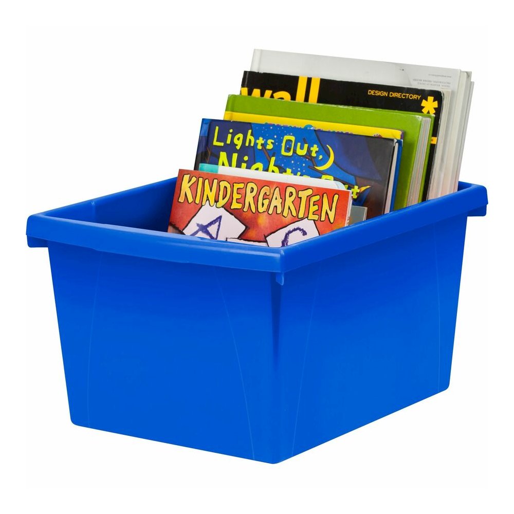 Storex 4-gallon Storage Bin - 7.87" Height x 11.25" Width x 13.63" Length - Handle, Impact Resistant, Sturdy, Drop Resistant - Assorted Bright - Plastic - 1 Each. Picture 4