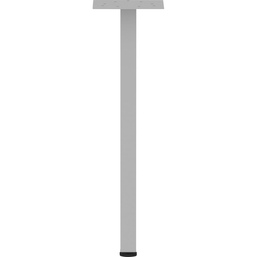 Lorell Relevance Series Offset Square Leg - Powder Coated Silver Square Leg Base - 28.50" Height x 7.87" Width - Workstation - Assembly Required - Metal Base Material - 1 Each. Picture 5