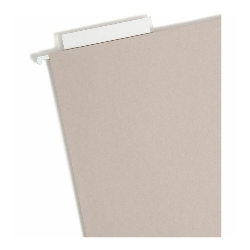 Smead TUFF 1/3 Tab Cut Legal Recycled Hanging Folder - 8 1/2" x 14" - 4" Expansion - Top Tab Location - Assorted Tab Position - Steel Gray - Bend Resistant, Heavy Duty, Tear Resistant, Reinforced Rod . Picture 2