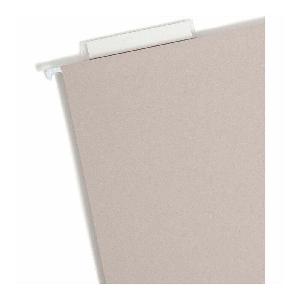 Smead TUFF 1/3 Tab Cut Letter Recycled Hanging Folder - 8 1/2" x 11" - 3" Expansion - Top Tab Location - Assorted Tab Position - Steel Gray - Bend Resistant, Heavy Duty, Tear Resistant, Reinforced Rod. Picture 4