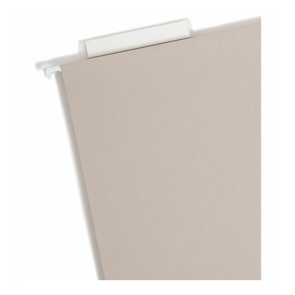 Smead TUFF 1/3 Tab Cut Letter Recycled Hanging Folder - 8 1/2" x 11" - 4" Expansion - Top Tab Location - Assorted Tab Position - Steel Gray - Bend Resistant, Heavy Duty, Tear Resistant, Reinforced Rod. Picture 4