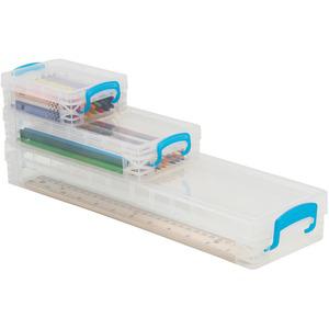 Super Stacker School Kit - Snap-tight Closure - Heavy Duty - Stackable - Plastic - Transparent - For Pen/Pencil, Marker, Crayon, Ruler, Office, School, Home, Paper Clip, Rubber Band, Craft Supplies, S. Picture 6