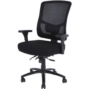 Lorell Big & Tall Mesh Back Office Chair - Fabric Seat Material - Black - Armrest - 1 Each. Picture 5