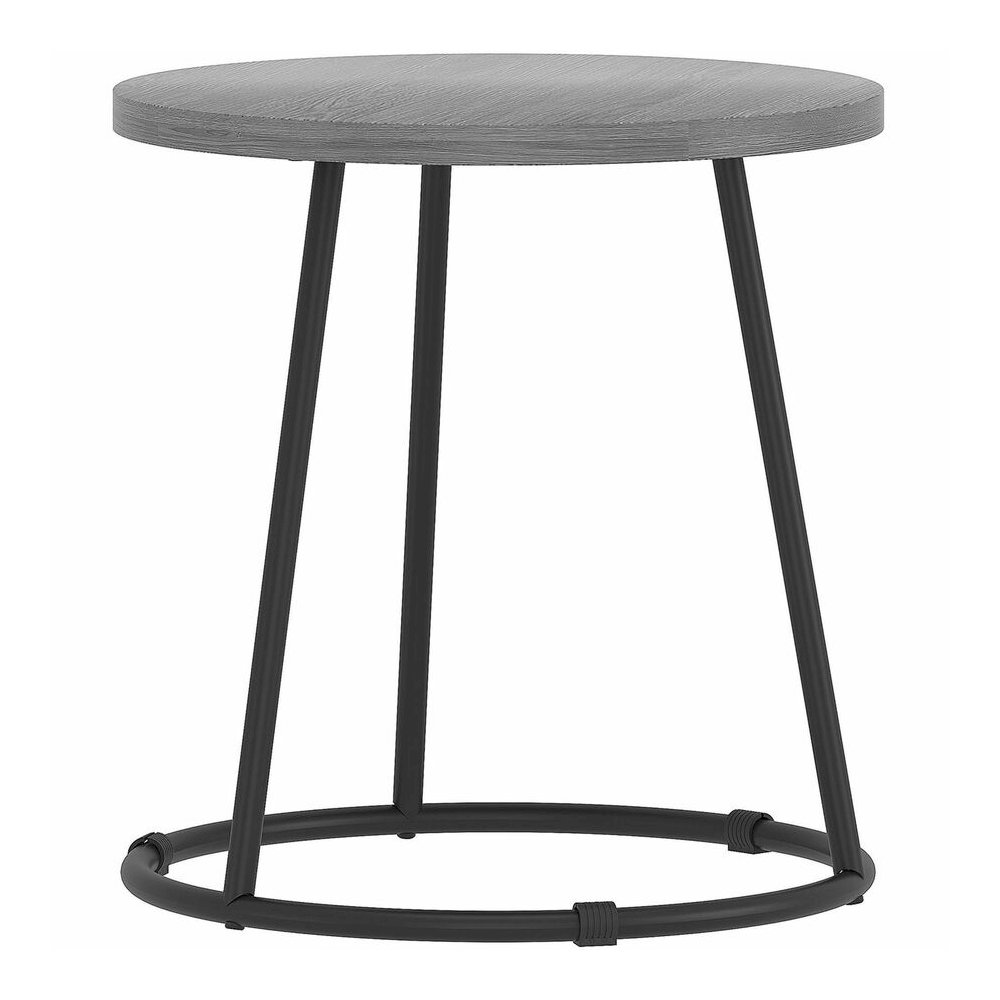 Lorell Accession End Table - Round Top - Powder Coated Four Leg Base - 4 Legs - 200 lb Capacity - 1" Table Top Thickness x 19" Table Top Diameter - 19.75" Height - Assembly Required - Weathered Charco. Picture 5
