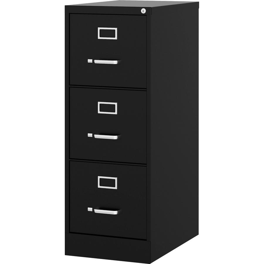 Lorell Fortress Series 22" Commercial-Grade Vertical File Cabinet - 15" Width x 22" Depth x 40.2" Height - 3 x Drawer(s) for File - Letter - Vertical - Ball-bearing Suspension, Removable Lock, Pull Ha. Picture 2