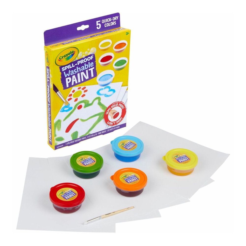Crayola Spill Proof Washable Paint Set - 5 Color(s) - Washable - 1 Kit. Picture 5
