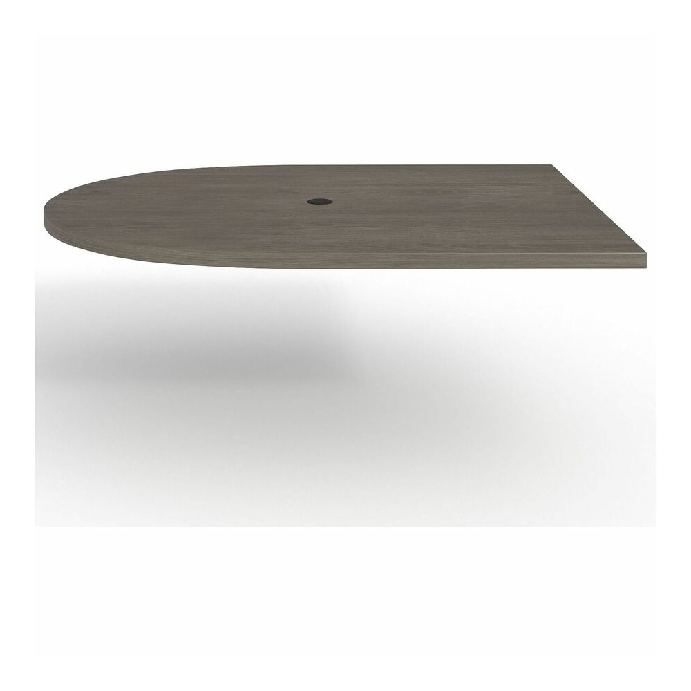 Lorell Prominence 2.0 Half-Racetrack Conference Tabletop - Half Racetrack - 60" Width x 48" Depth x 1.5" Thickness - Band Edge - Material: Particleboard - Finish: Laminate, Gray Elm - Grommet, Cord Ma. Picture 4