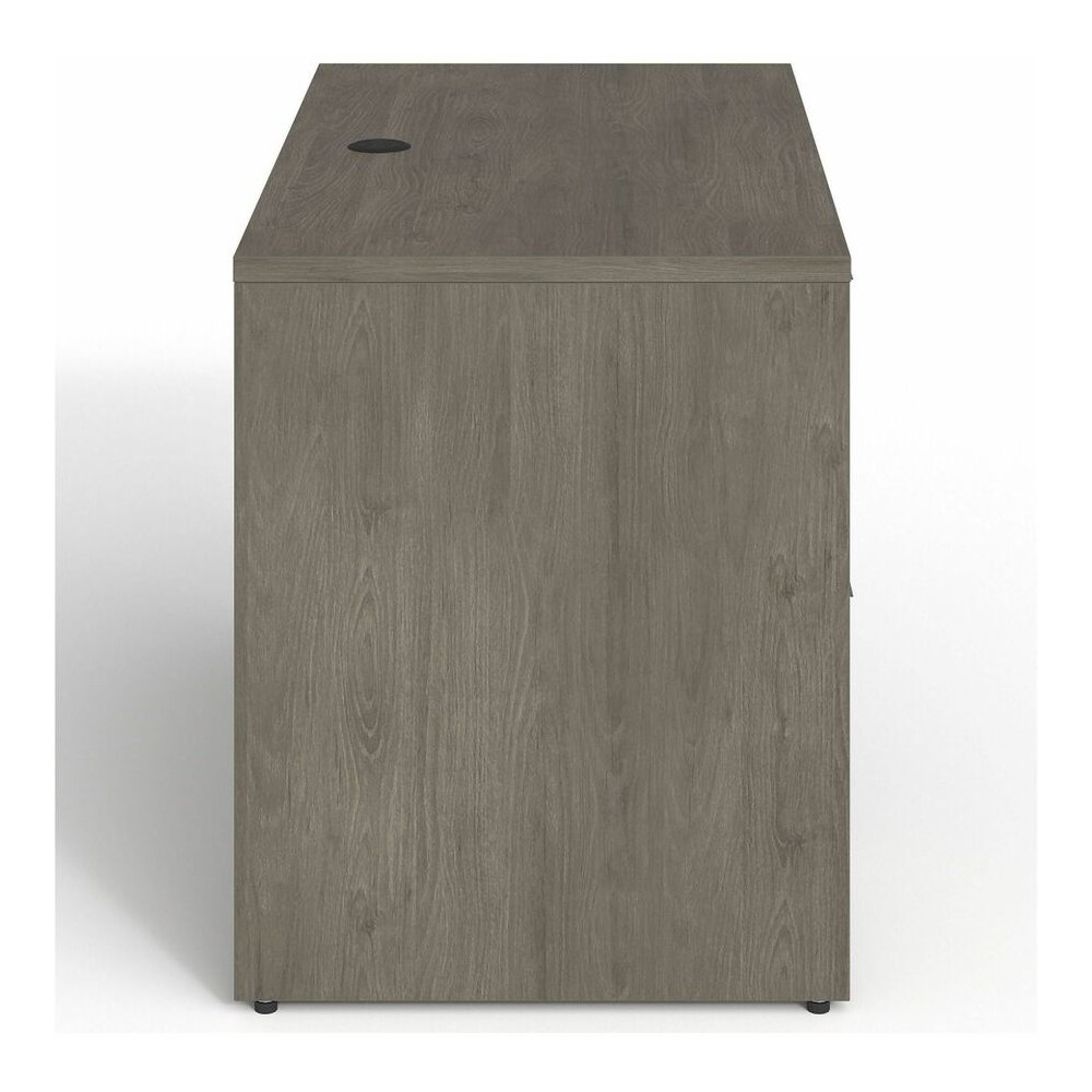 Lorell Prominence 2.0 Left Return - Rectangle - 29" Height x 42" Width x 24" Depth, 1" Thickness Top - Total Drawer(s): 2 - Band Edge - Material: Particleboard - Finish: Gray Elm, Thermofused Melamine. Picture 5