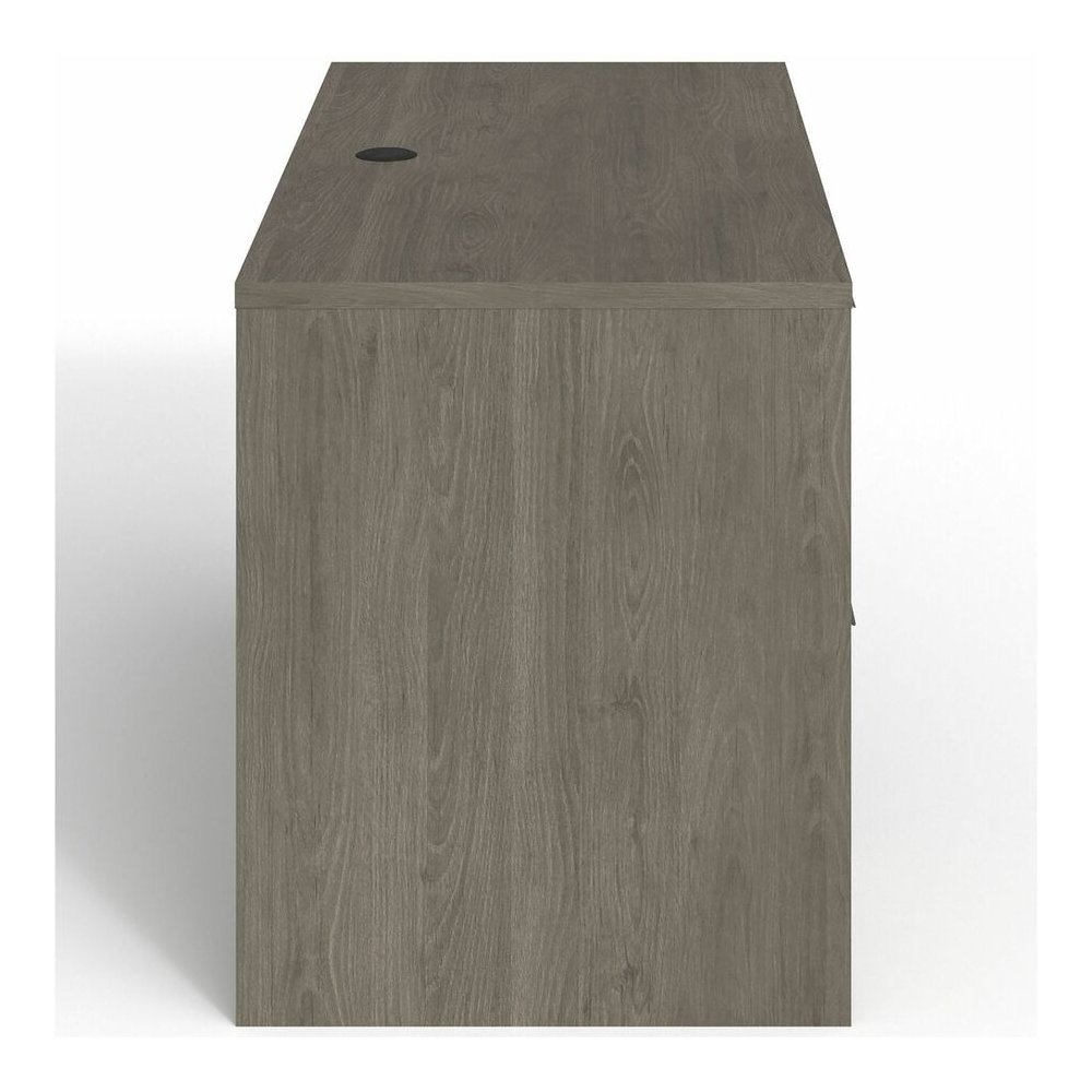 Lorell Prominence 2.0 Left Return - Rectangle - 29" Height x 48" Width x 24" Depth, 1" Thickness Top - Total Drawer(s): 2 - Band Edge - Material: Particleboard - Finish: Gray Elm, Thermofused Melamine. Picture 6