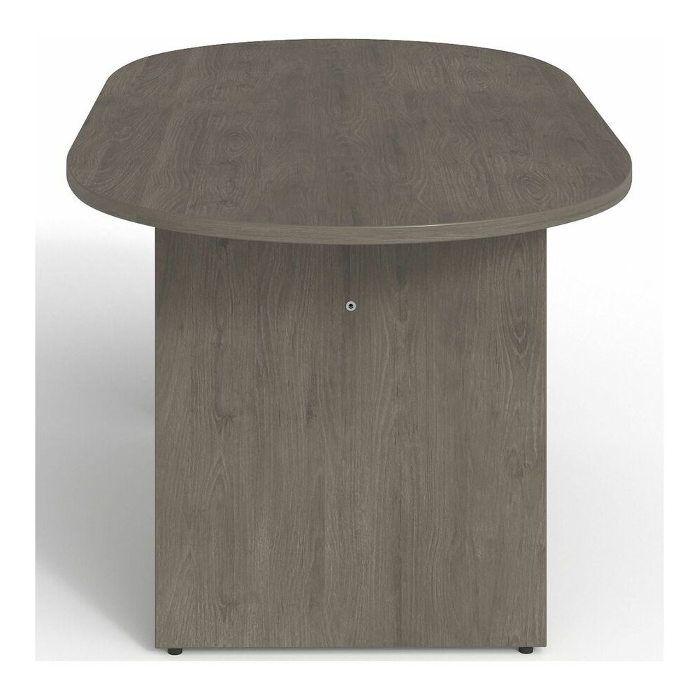 Lorell Prominence 2.0 Racetrack Conference Table - Oval - 29" Height x 72" Width x 36" Depth, 1" Thickness Top - Material: Particleboard - Finish: Gray - Durable, Mar Resistant, Burn Resistant, Impact. Picture 5