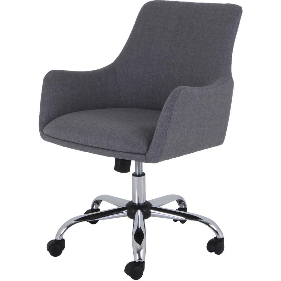Lorell Mid-century Modern Flannel Guest Chair - Gray - 1 Each. Picture 4