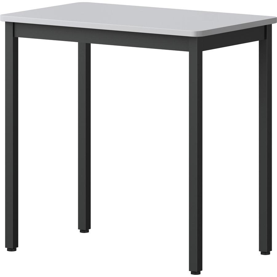 Lorell Utility Table - Gray Rectangle, Laminated Top - Powder Coated Black Base - 500 lb Capacity - 30" Table Top Width x 18.13" Table Top Depth - 30" Height - Assembly Required - Melamine Top Materia. Picture 5