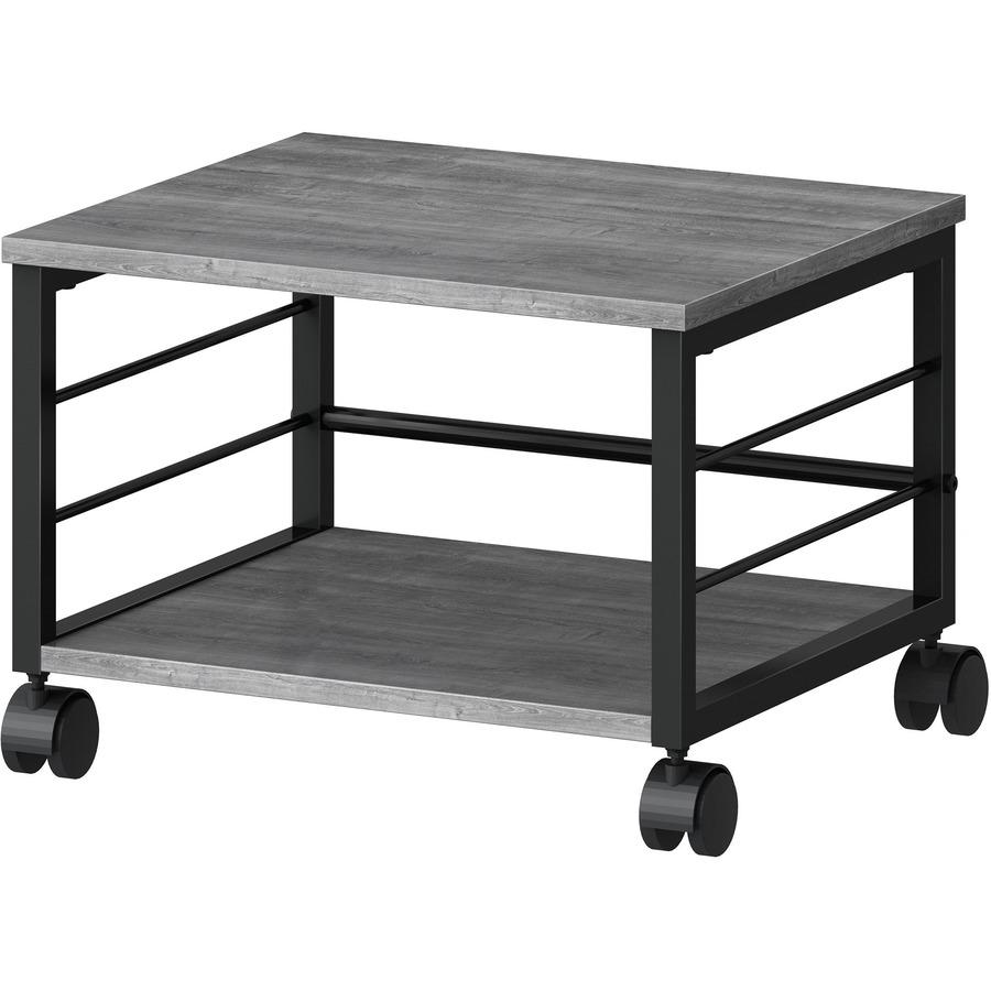 Lorell Underdesk Mobile Machine Stand - 150 lb Load Capacity - 13.20" Height x 18.70" Width x 15.70" Depth - Desk - Powder Coated - Metal, Laminate, Polyvinyl Chloride (PVC) - Charcoal, Black. Picture 14