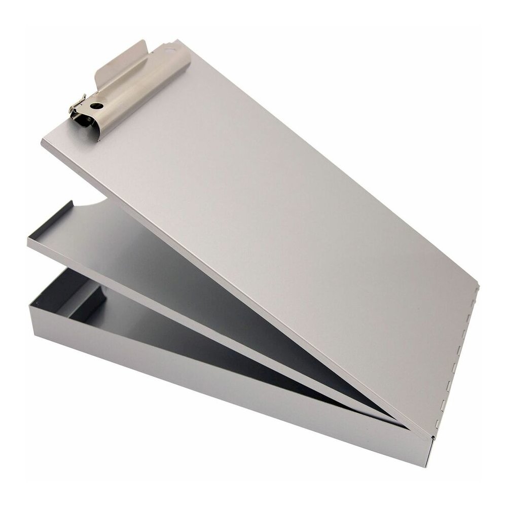 Saunders Cruiser Mate Form Holder with Storage - 1" Clip Capacity - Top Opening - 8 1/2" x 14" Sheet Size - Aluminum - Gray - 1 Each. Picture 4