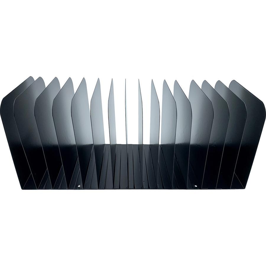 Huron 15-slot Vertical Message Rack - 15 Compartment(s) - Vertical - 6.50" Height x 16" Width x 16.25" Depth - Durable - Black - Steel - 1 Each. Picture 3