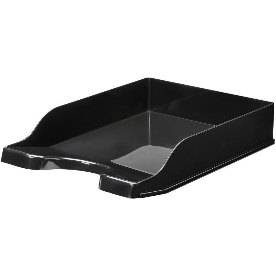 Deflecto AntiMicrobial DocuTray - 2.60" Height x 10.16" Width x 13.78" Depth - Desktop - Antimicrobial, Interlockable, Stackable, Mildew Resistant - Black - Polystyrene - 1 Each. Picture 6