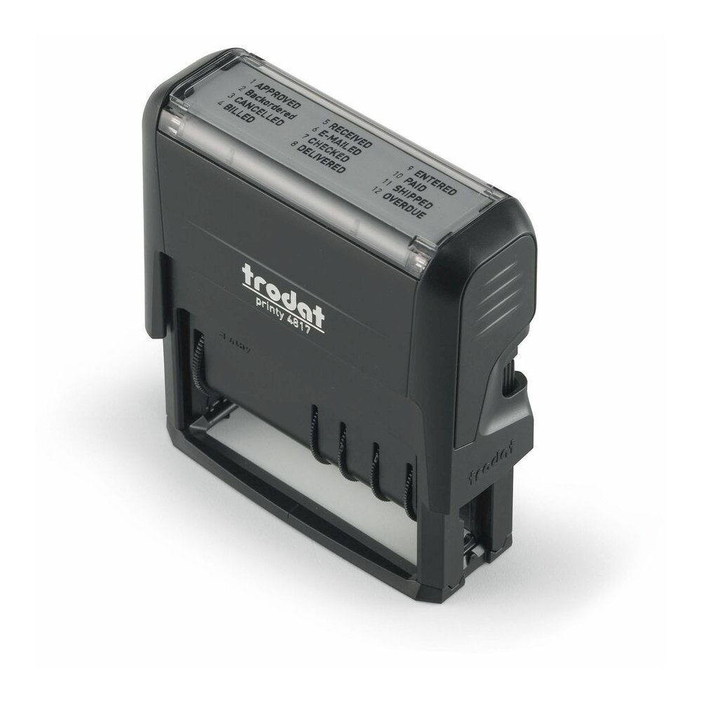 Trodat 12-Message Business Stamp - Message Stamp - ANSWERED, BACKORDERED, CANCELLED, BILLED, RECEIVED, CHARGED, CHECKED, DELIVERED, ENTERED, PAID, SHIPPED, ... - 0.37" Impression Width - 10000 Impress. Picture 8