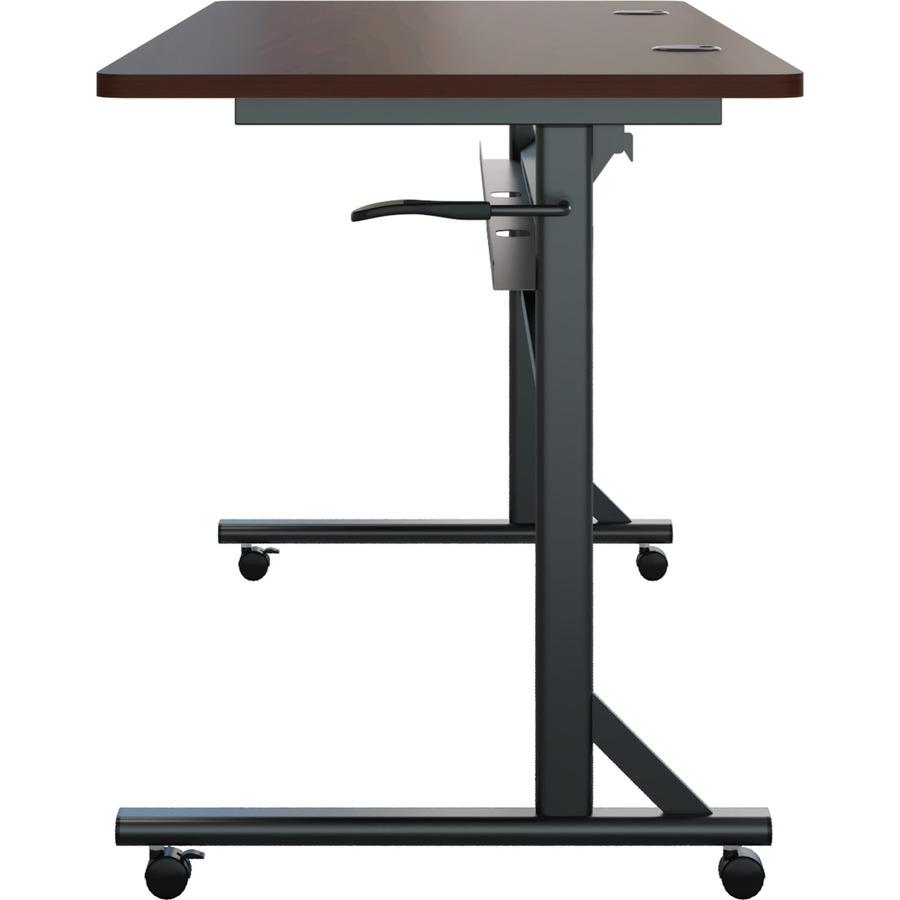 Lorell Shift 2.0 Flip and Nesting Mobile Table - Laminated Rectangle Top - 198 lb Capacity - 60" Table Top Length x 24" Table Top Width x 1" Table Top Thickness - 29.50" Height - Assembly Required - M. Picture 8