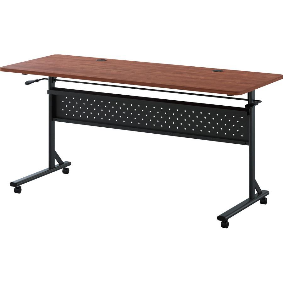 Lorell Shift 2.0 Flip and Nesting Mobile Table - Laminated Rectangle Top - 198 lb Capacity - 60" Table Top Length x 24" Table Top Width x 1" Table Top Thickness - 29.50" Height - Assembly Required - C. Picture 8