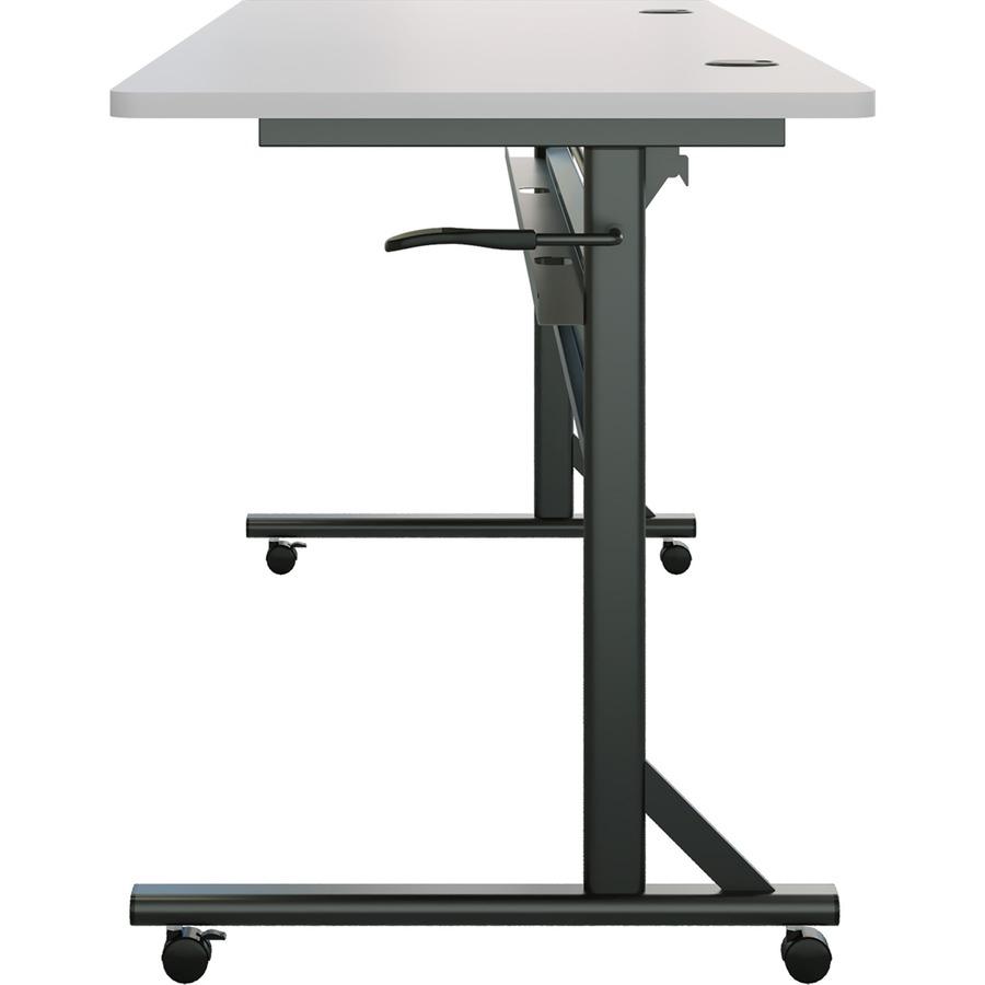Lorell Shift 2.0 Flip and Nesting Mobile Table - Laminated Rectangle Top - 198 lb Capacity - 72" Table Top Length x 24" Table Top Width x 1" Table Top Thickness - 29.50" Height - Assembly Required - G. Picture 8