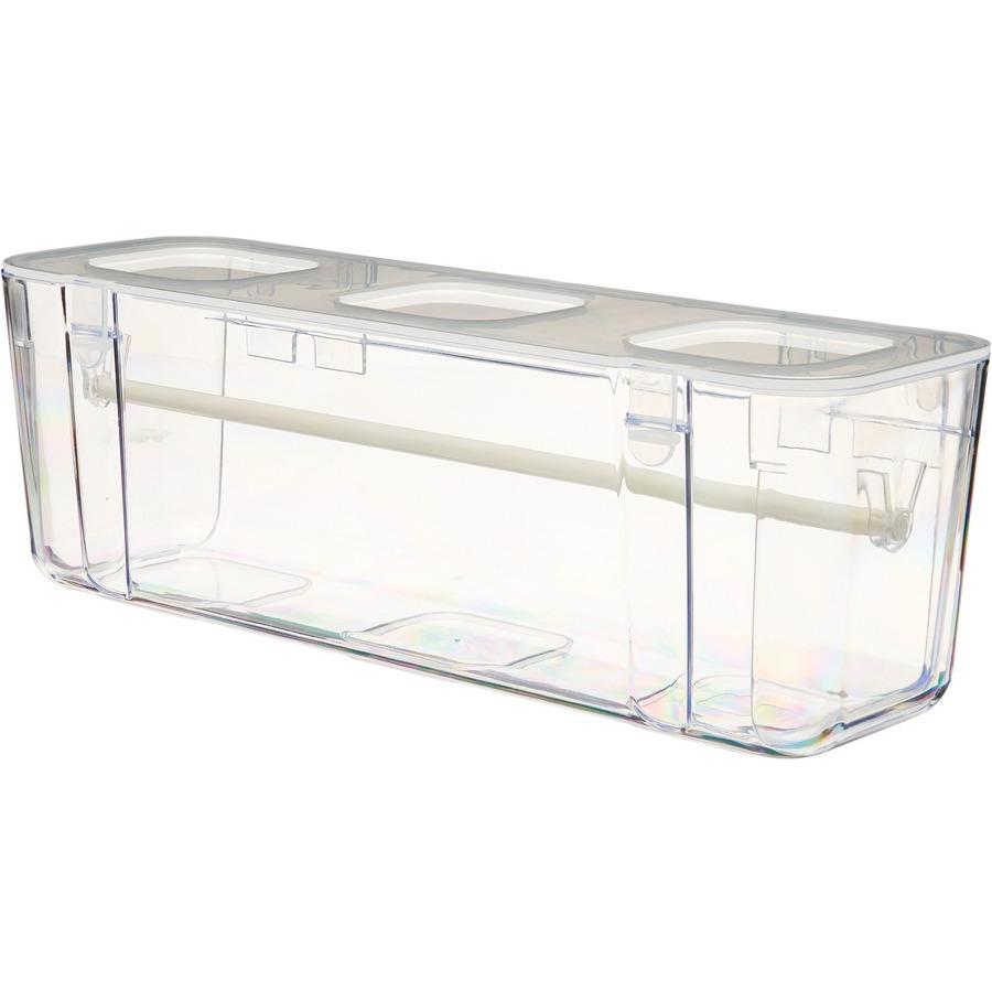 Deflecto Ribbon Dispenser - 4.40" Height x 13.30" Width x 4.20" Depth - Desktop - Lid, Portable, Stackable, Wall Mountable - Clear - Plastic, Polypropylene - 1 Each. Picture 4