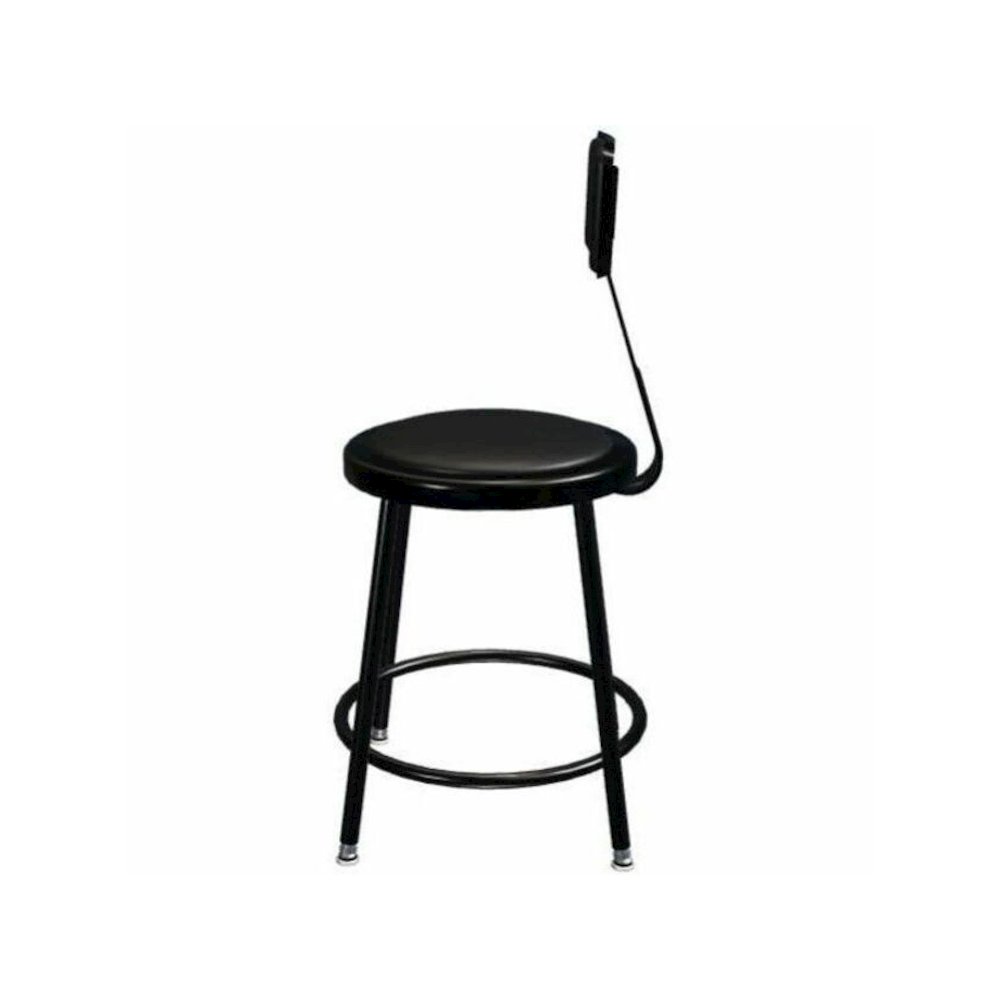 National Public Seating 6400 Series Heavy-Duty Padded Stools - Black Seat Color - Vinyl, Medium Density Fiber (MDF) Seat Material - Black Frame Color - Steel Frame Material - Four-legged Base - Black . Picture 6