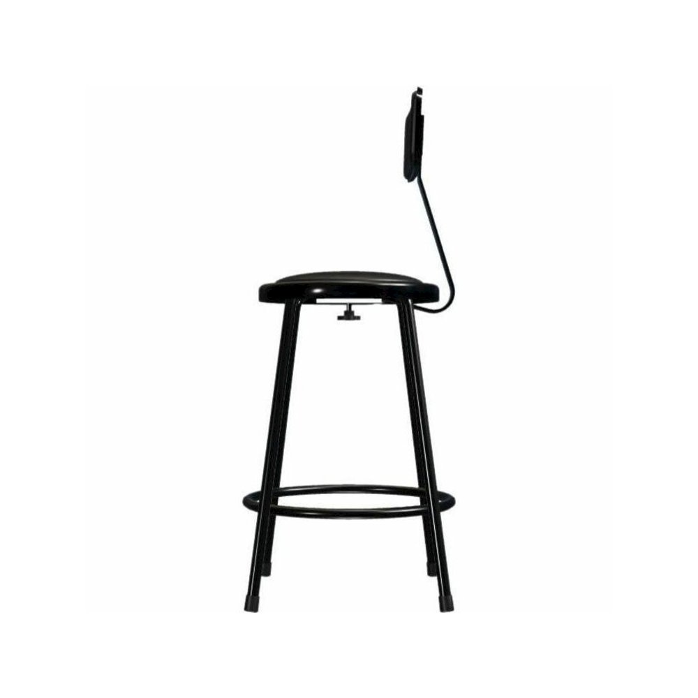 National Public Seating 6400 Series Heavy-Duty Padded Stools - Black Seat Color - Vinyl, Medium Density Fiber (MDF) Seat Material - Black Frame Color - Steel Frame Material - Four-legged Base - Black . Picture 6