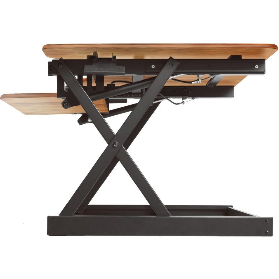 Rocelco DADRT- 46 Sit Stand Desk Riser - Desktop - Teak. Picture 5