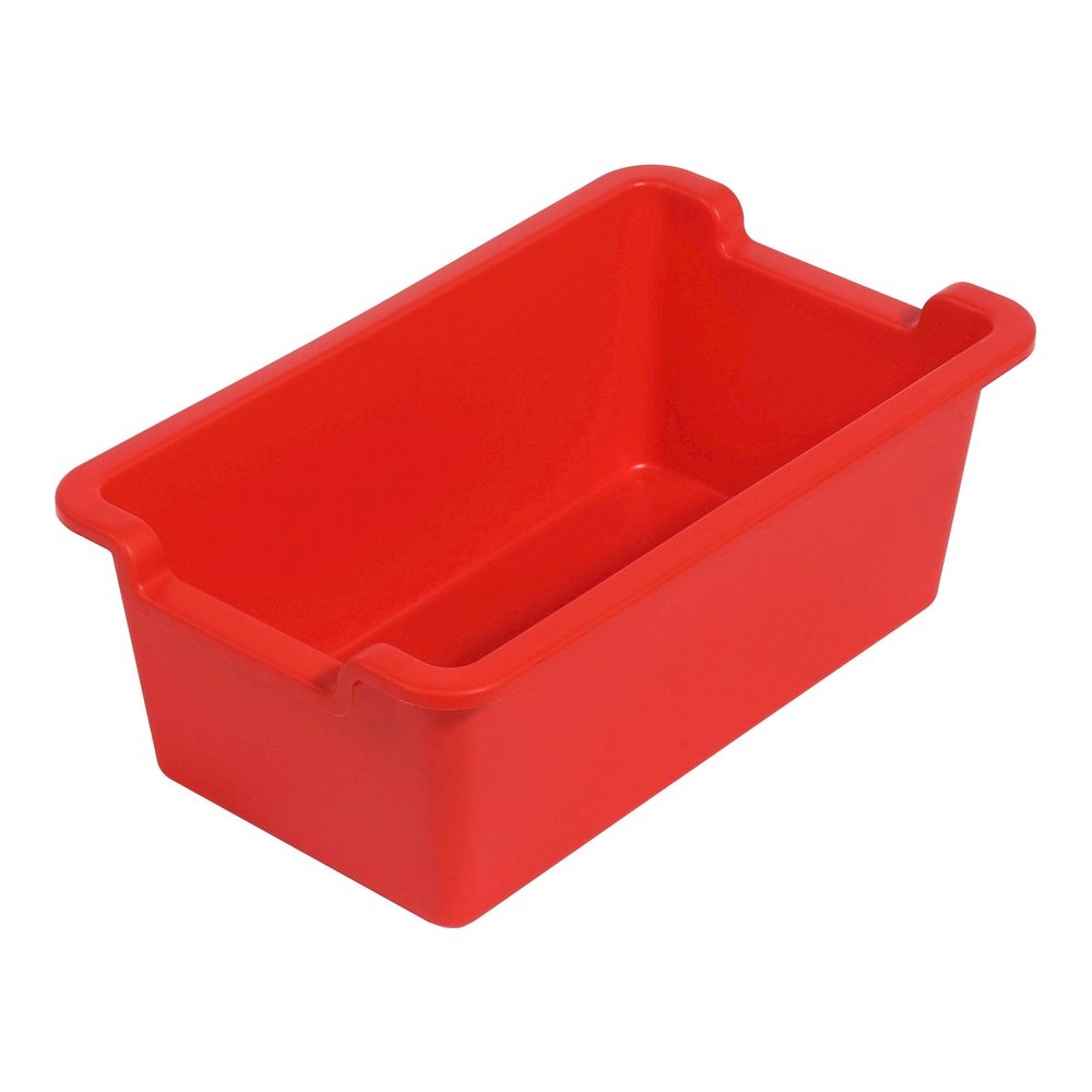 Deflecto Antimicrobial Rectangular Storage Bin - 5.06" Height x 13.24" Width x 8.05" Depth - Antimicrobial, Lightweight, Mold Resistant, Mildew Resistant, Handle, Portable, Stackable - Red - Polypropy. Picture 5