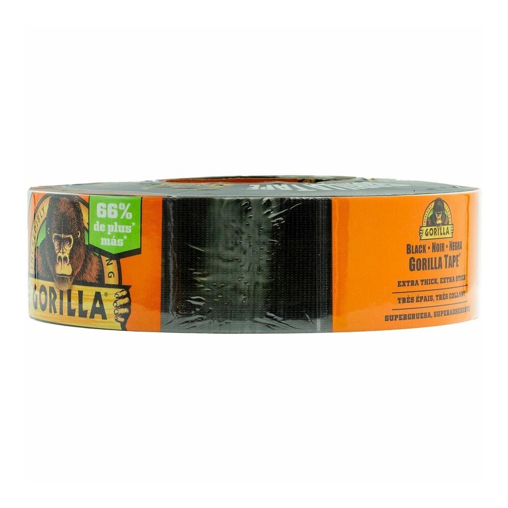 Gorilla Tape - 50 yd Length x 1.88" Width - Black - 1 Roll. Picture 3