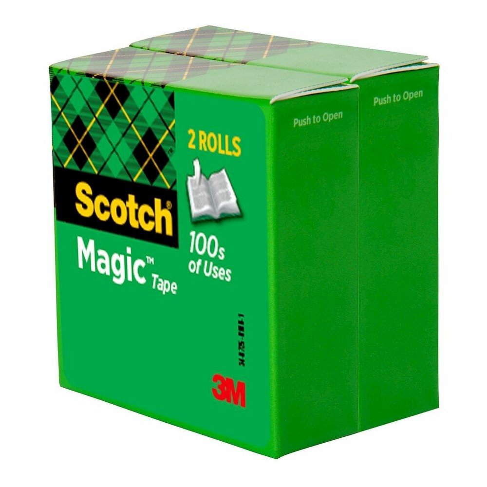 Scotch Magic Tape - 72 yd Length x 0.75" Width - 3" Core - Clear - Split Resistant, Tear Resistant - For Paper, Mending, Document - 2/Pack - 6 / Bundle. Picture 6