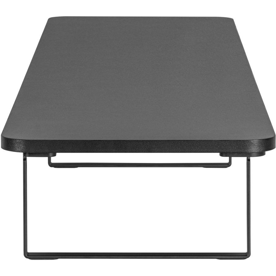 Lorell Quick-Install Monitor Laptop Riser - 4.80" Height x 39.40" Width x 10.20" Depth - Powder Coated - Steel, Particleboard, Silicone - Black. Picture 6