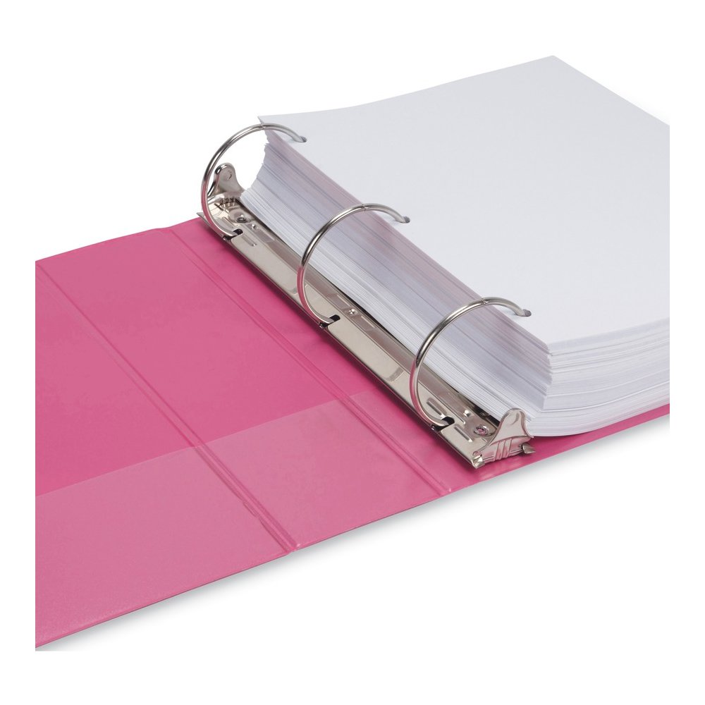 Samsill Earth's Choice Plant-based View Binders - 3" Binder Capacity - Letter - 8 1/2" x 11" Sheet Size - 3 Ring - Fastener: Round Ring - Pocket: 2 - Chipboard, Polypropylene, Plastic - Berry Pink - R. Picture 6