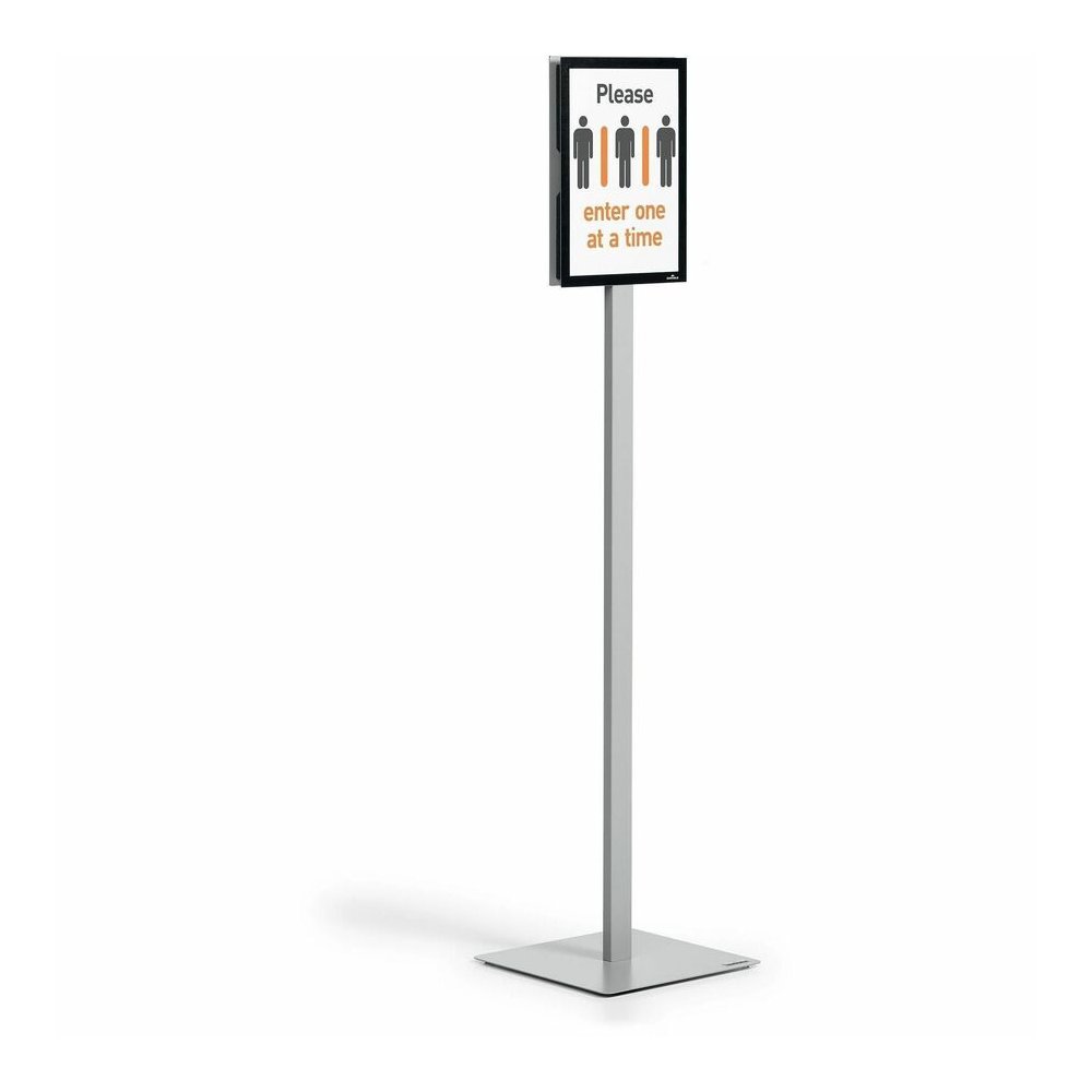 DURABLE Info Basic Floor Stand - Floor - Charcoal Gray - For Reception Area, Waiting Room, Lobby, Trade Show - Double-sided, Weighted Base, Magnetic. Picture 6