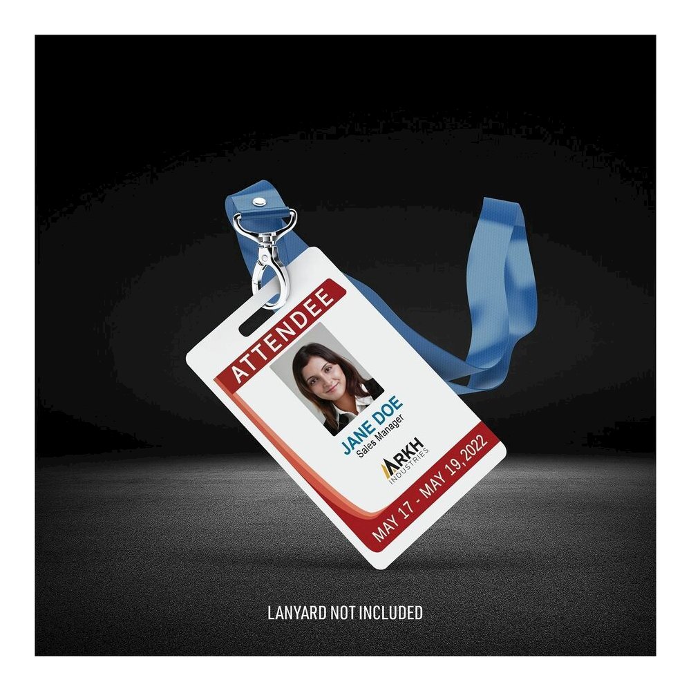Avery&reg; Name Badge - Print/Message - "Vertical, Portrait - 2.1" Width x 3.4" Height - Rectangular Shape - Double Sided - Durable, Hand Writable, Printable, Water Resistant, Chemical Resistant, Abra. Picture 6