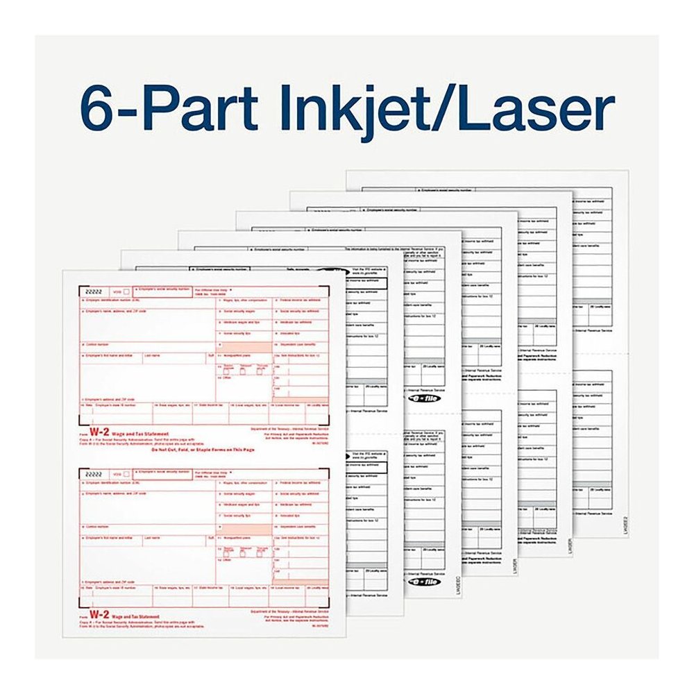 TOPS W2 Laser Forms 6-part Tax Kit - 6 Part - Carbonless Copy - 8" x 5.50" Form Size - Letter - White Sheet(s) - 1 Pack. Picture 8