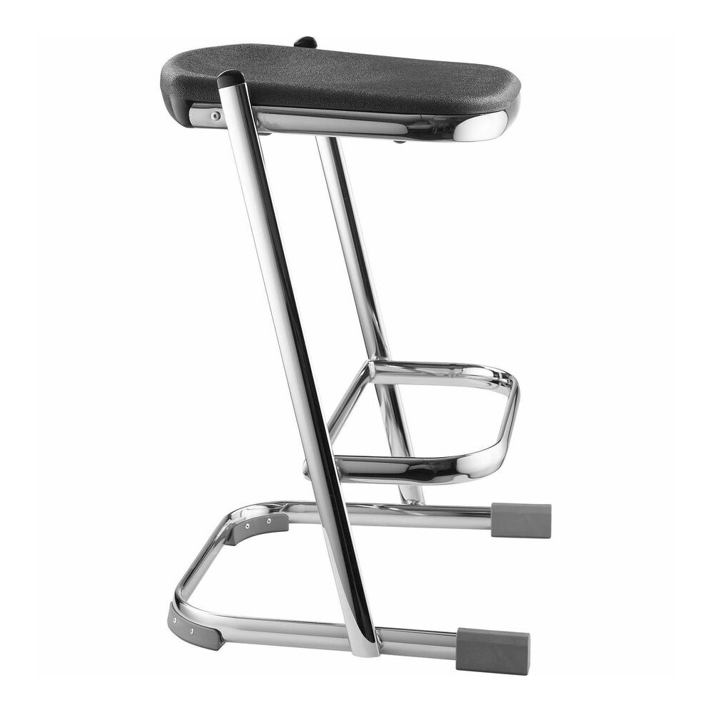 National Public Seating 6600 Series Elephant Z-Stool - Black Seat Color - Polypropylene Seat Material - Chrome Frame Color - Steel Frame Material - Sled, U-Style Base - Thermoplastic Polyurethane (TPU. Picture 5