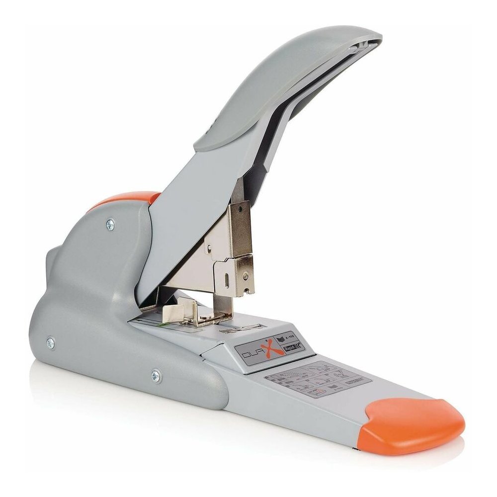 Rapid DUAX Heavy Duty Stapler - Staples Upto 170 Sheet - Holds Upto 400 Staple - Silver, Orange - Metal - 1 Each. Picture 4