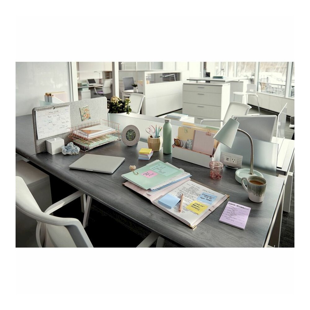 Post-it&reg; Greener Notes - 1200 - 1 1/2" Flag/Note Width x 2" Flag/Note Length - Rectangle - 100 Sheets per Pad - Unruled - Yellow - Paper - Self-adhesive, Repositionable - Recycled - 1 Pack. Picture 3