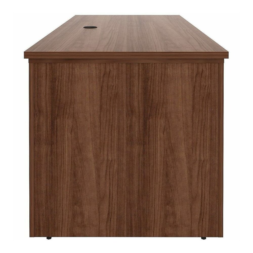 Lorell Essentials 72" Sit-to-Stand Desk Shell - 49" Height x 72" Width x 29" Depth, 1" Thickness Top - Finish: Walnut, Laminate - Walnut, Laminate Table Top - Laminated, Cam Lock, Durable, Grommet, Co. Picture 7