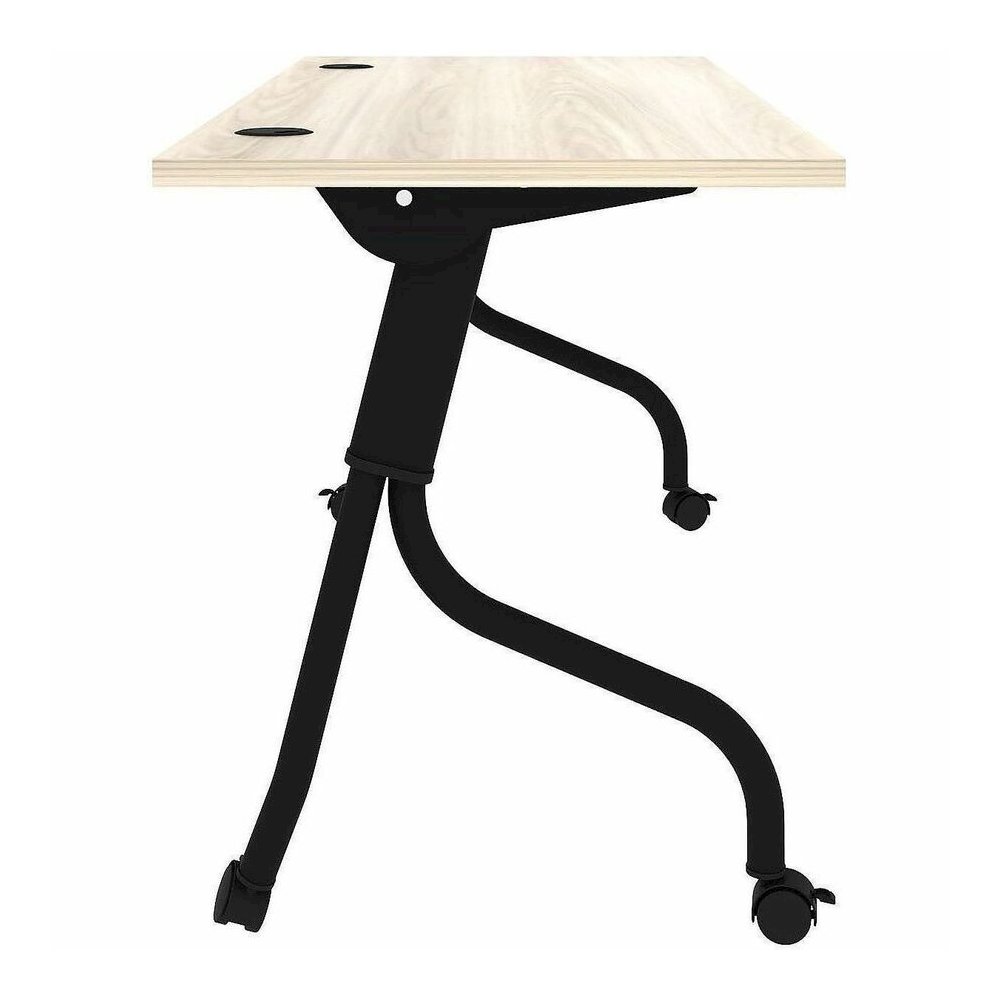 Lorell Modern Elm/Black Flip-Up Training Tables - Melamine Top - Black Four Leg Base - 4 Legs - 60" Table Top Width x 23.60" Table Top Depth - 29.50" Height - Training - Assembly Required - Modern Elm. Picture 7