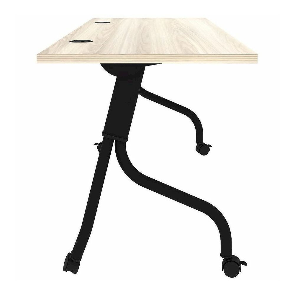 Lorell Modern Elm/Black Flip-Up Training Tables - Melamine Top - Black Four Leg Base - 4 Legs - 72" Table Top Width x 23.60" Table Top Depth - 29.50" Height - Training - Assembly Required - Modern Elm. Picture 7