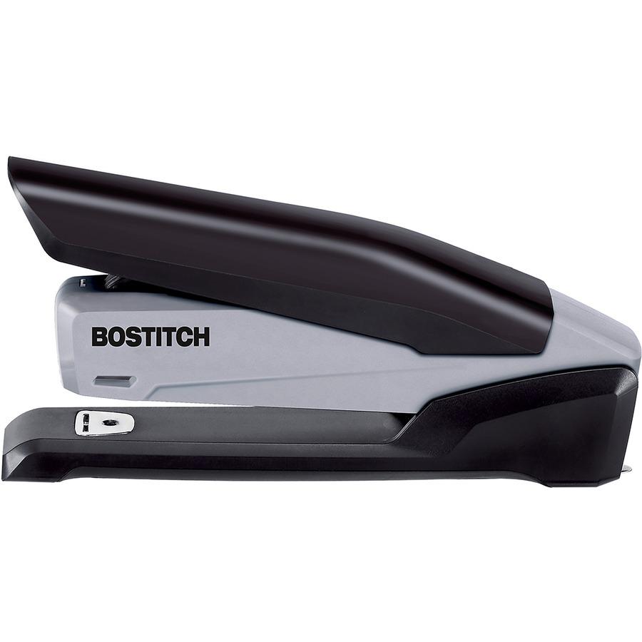 Bostitch InPower Spring-Powered Antimicrobial Desktop Stapler - Staples Upto 20 Sheet - Holds Upto 210 Staple - Full Strip - 4.50" Throat Depth - Silver, Black - Rubber - 1 Each. Picture 6