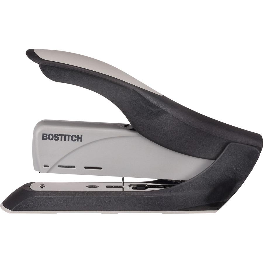 Bostitch Spring-Powered Antimicrobial Heavy Duty Stapler - 60 Sheets Capacity - 5/16" , 3/8" Staple Size - 1 Each - Black, Gray. Picture 4