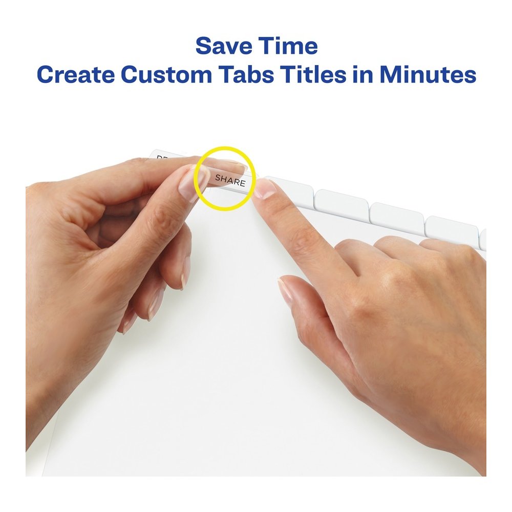 Avery&reg; Print & Apply Clear Label Dividers - Index Maker Easy Peel Printable Labels - 8 Blank Tab(s) - 8 Tab(s)/Set - 8.5" Divider Width x 11" Divider Length - Letter - White Divider - White Tab(s). Picture 4