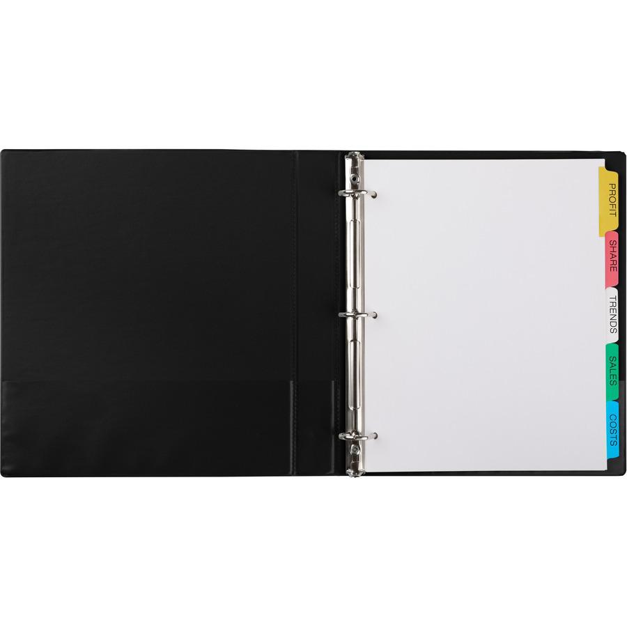 Avery&reg; Index Maker Index Divider - 125 x Divider(s) - 5 - 5 Tab(s)/Set - 8.5" Divider Width x 11" Divider Length - 3 Hole Punched - White Paper Divider - Multicolor Paper Tab(s) - 1 Box. Picture 3