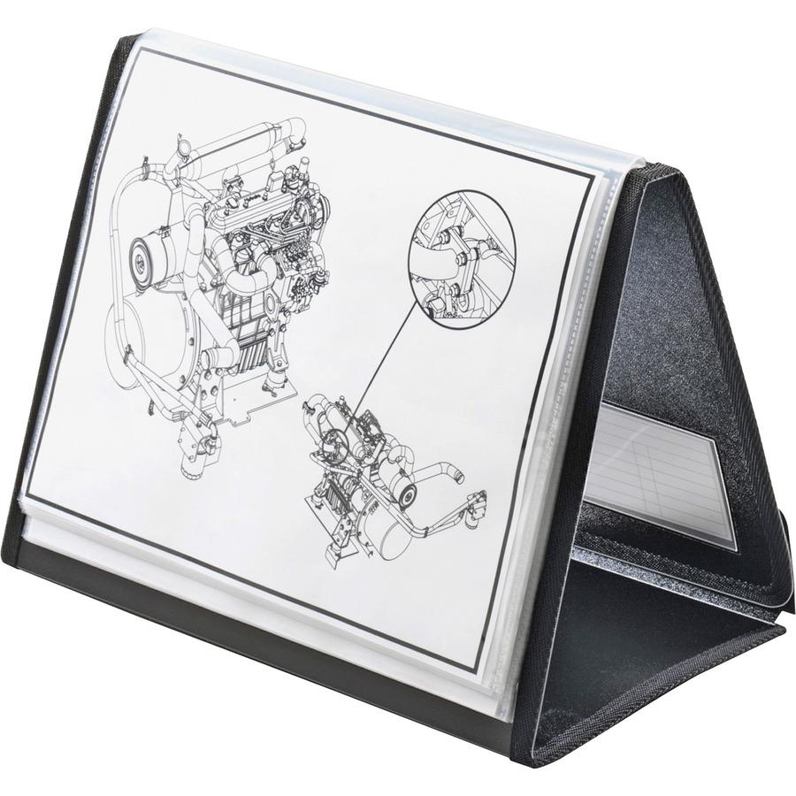 Cardinal Easel Showfile Presentation Book - Letter - 8 1/2" x 11" Sheet Size - 40 Sheet Capacity - 20 Front, Internal Pocket(s) - Poly - Black - 13.44 oz - Lightweight, Hook & Loop Closure, Acid-free . Picture 8