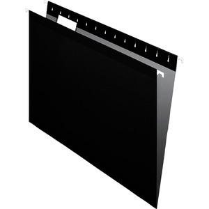 Pendaflex 1/5 Tab Cut Letter Recycled Hanging Folder - 8 1/2" x 11" - Black - Reinforced - 10% Recycled - 25 / Box. Picture 3
